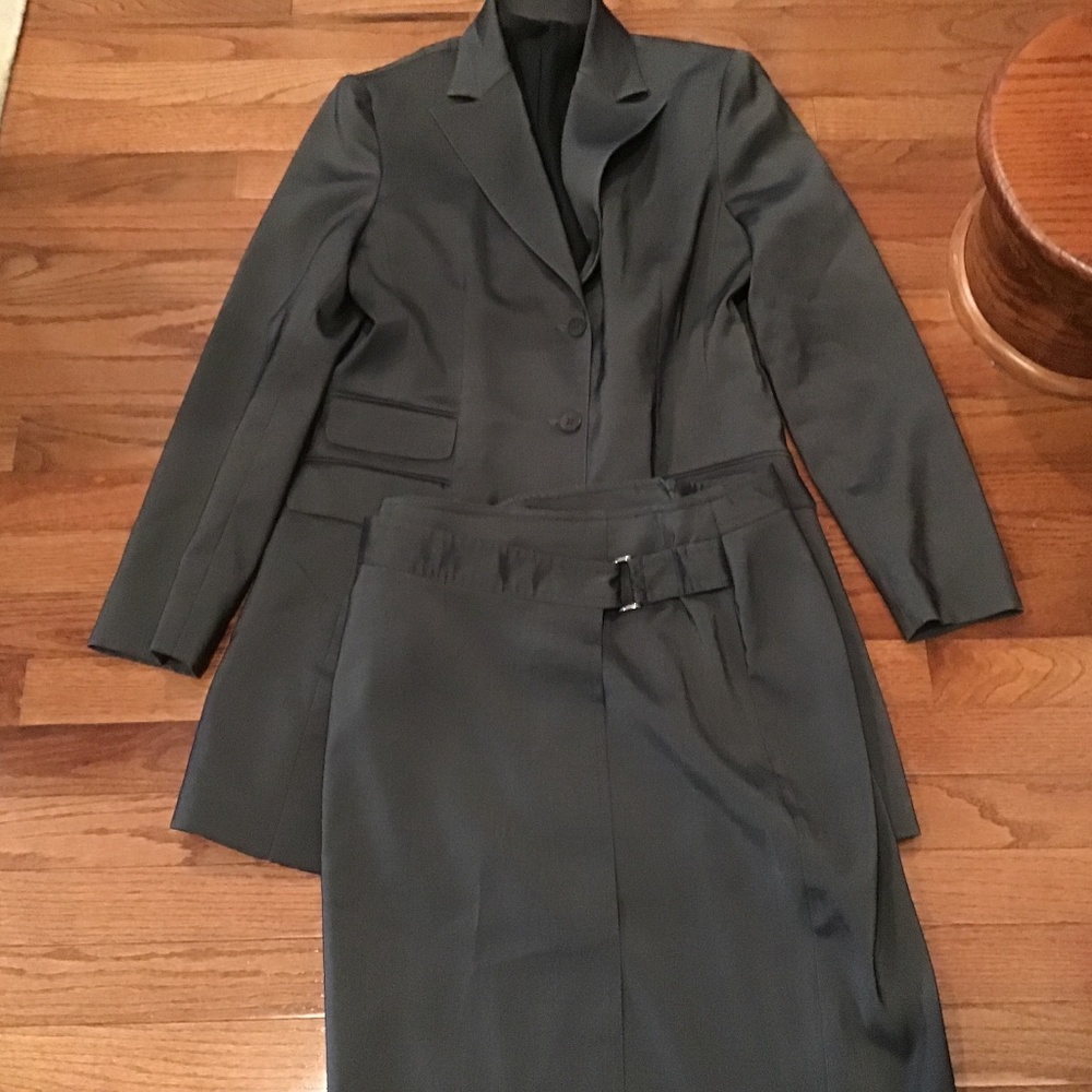 Laundry Charcoal Grey Pencil Skirt Suit size 8